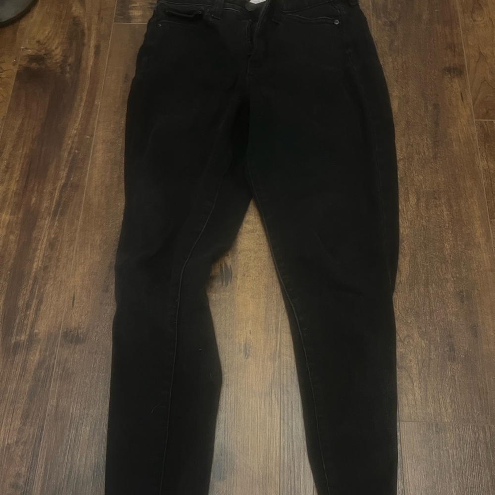 Black straight leg jeans